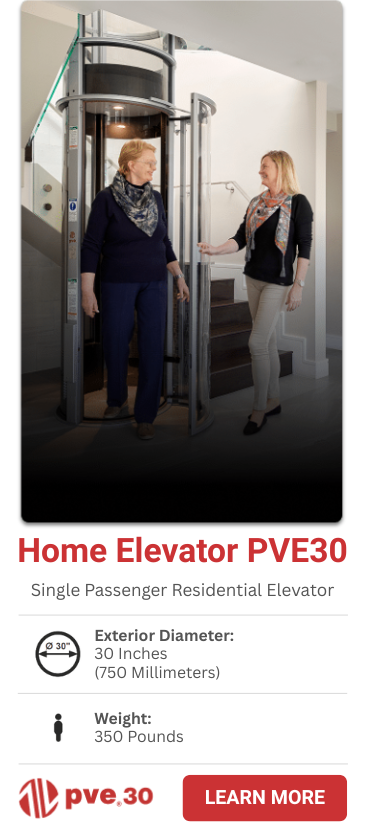 PVE30 Single Passenger Home Elevator Canada